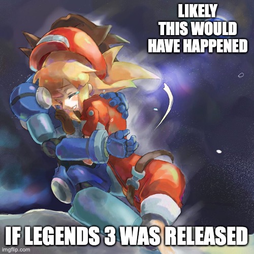 Caskett in the Moon | LIKELY THIS WOULD HAVE HAPPENED; IF LEGENDS 3 WAS RELEASED | image tagged in megaman,megaman legends,memes | made w/ Imgflip meme maker