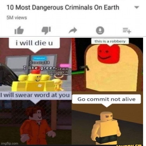 image tagged in 10 most dangerous criminals on earth,memes,roblox,watchout4them | made w/ Imgflip meme maker