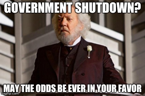 image tagged in memes,government,shutdown,politics,hunger games | made w/ Imgflip meme maker
