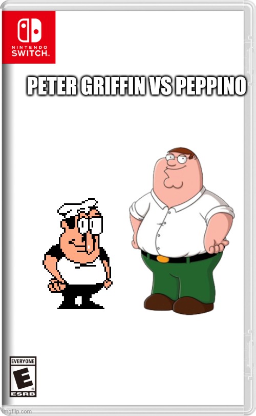 Since they have the same pose | PETER GRIFFIN VS PEPPINO | image tagged in nintendo switch,pizza tower,family guy,memes | made w/ Imgflip meme maker