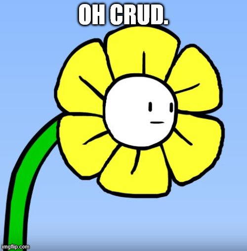 Wut Flowey | OH CRUD. | image tagged in wut flowey | made w/ Imgflip meme maker