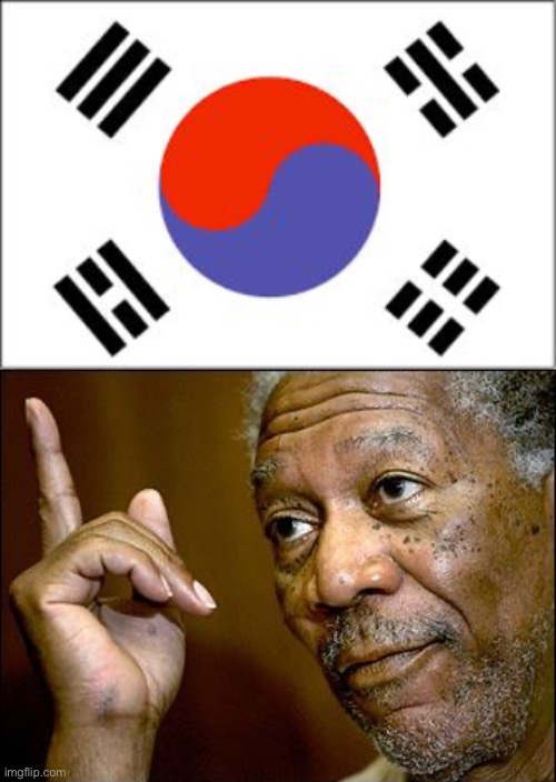 image tagged in this morgan freeman,south korean flag | made w/ Imgflip meme maker
