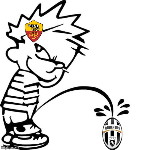 Rubentus - Football Shame. AS Roma Forever!!! (Anti-Juve) | image tagged in calvin peeing,memes,funny,soccer,football,italy | made w/ Imgflip meme maker