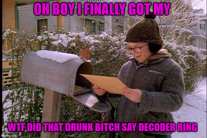 OH BOY I FINALLY GOT MY; WTF DID THAT DRUNK BITCH SAY DECODER RING | image tagged in nancy pelosi wtf | made w/ Imgflip meme maker