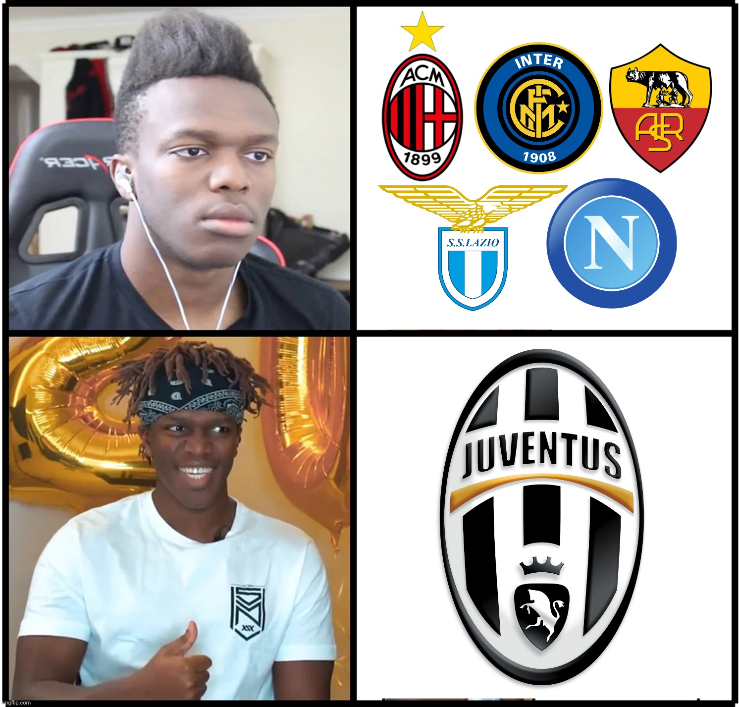 KSI likes Juventus Turin | image tagged in memes,football,soccer,ksi | made w/ Imgflip meme maker