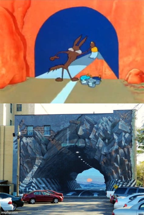 COYOTE DID A PRETTY GOOD JOB | image tagged in memes,wile e coyote,looney tunes,painting | made w/ Imgflip meme maker