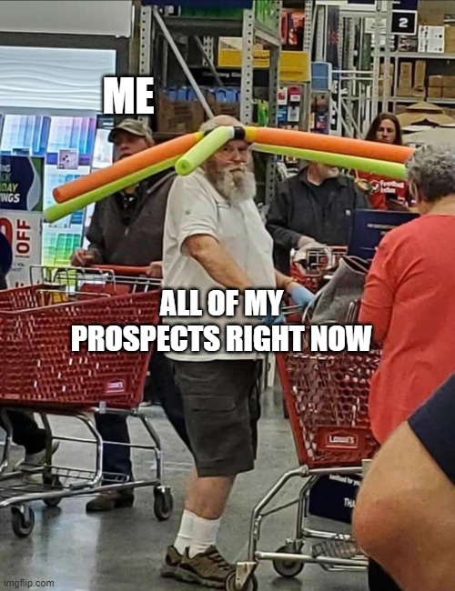 Selling to Prospects in the Social Distancing Era | ME; ALL OF MY PROSPECTS RIGHT NOW | image tagged in covid-19,social distancing | made w/ Imgflip meme maker
