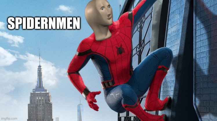 spidernmen | SPIDERNMEN | image tagged in spiderman,stonks | made w/ Imgflip meme maker