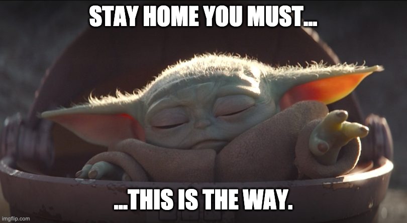 STAY HOME YOU MUST... ...THIS IS THE WAY. | image tagged in baby yoda | made w/ Imgflip meme maker