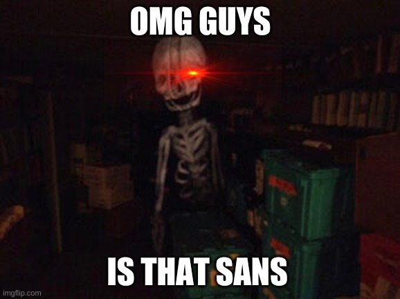 omg is sans | OMG GUYS; IS THAT SANS | image tagged in sans undertale | made w/ Imgflip meme maker