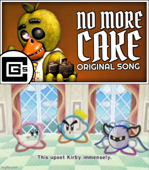 Here's a meme without context | image tagged in this upset kirby immensly,kirby,funny,memes,kirby's epic yarn,fnaf | made w/ Imgflip meme maker