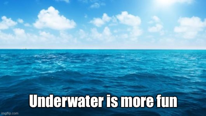 Ocean | Underwater is more fun | image tagged in ocean | made w/ Imgflip meme maker