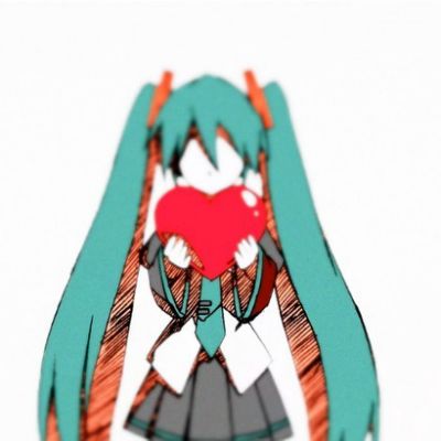 Miku holding heart Blank Meme Template