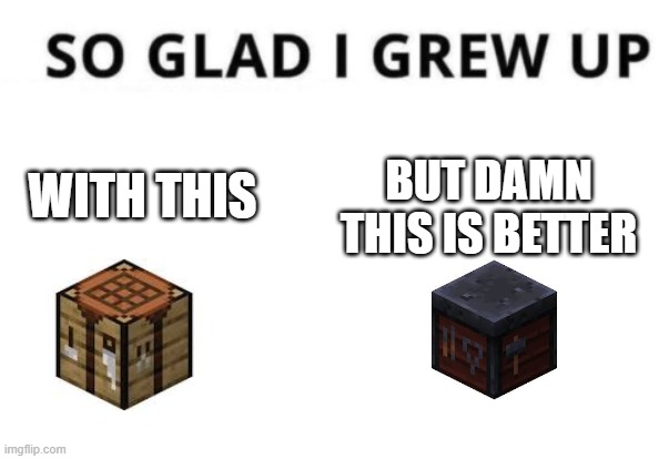 glad i grew up | WITH THIS; BUT DAMN THIS IS BETTER | image tagged in glad i grew up | made w/ Imgflip meme maker