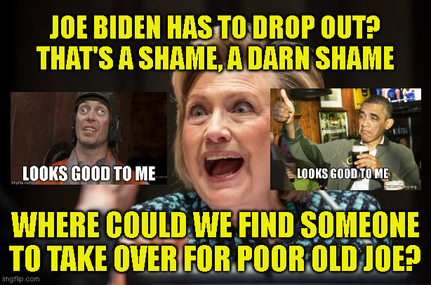 JOE BIDEN HAS TO DROP OUT?
THAT'S A SHAME, A DARN SHAME; WHERE COULD WE FIND SOMEONE
TO TAKE OVER FOR POOR OLD JOE? | made w/ Imgflip meme maker