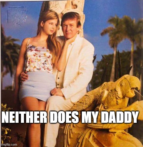 Trump Ivanka Ew | NEITHER DOES MY DADDY | image tagged in trump ivanka ew | made w/ Imgflip meme maker