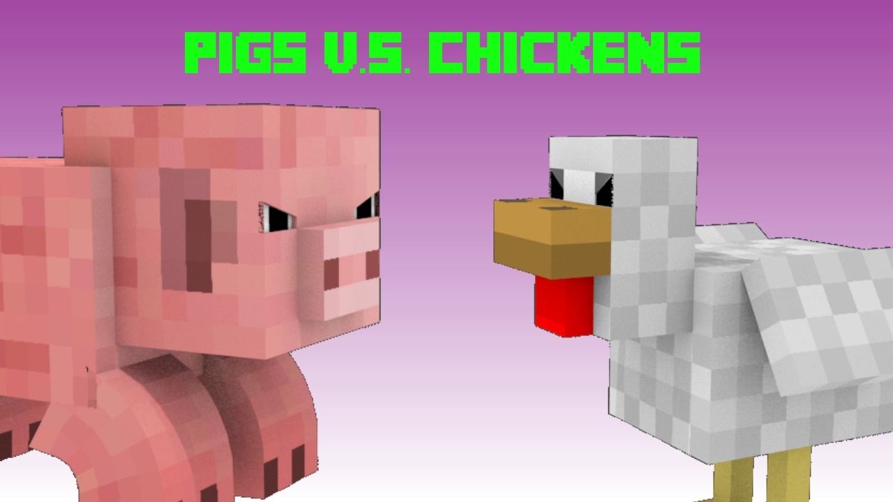 High Quality Pig vs Chicken Blank Meme Template