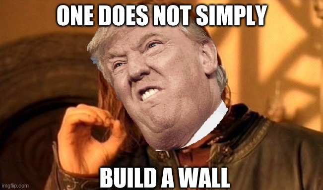 Build a wall | ONE DOES NOT SIMPLY; BUILD A WALL | image tagged in memes,one does not simply | made w/ Imgflip meme maker