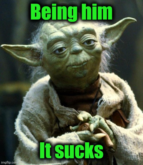 Star Wars Yoda Meme | Being him It sucks | image tagged in memes,star wars yoda | made w/ Imgflip meme maker