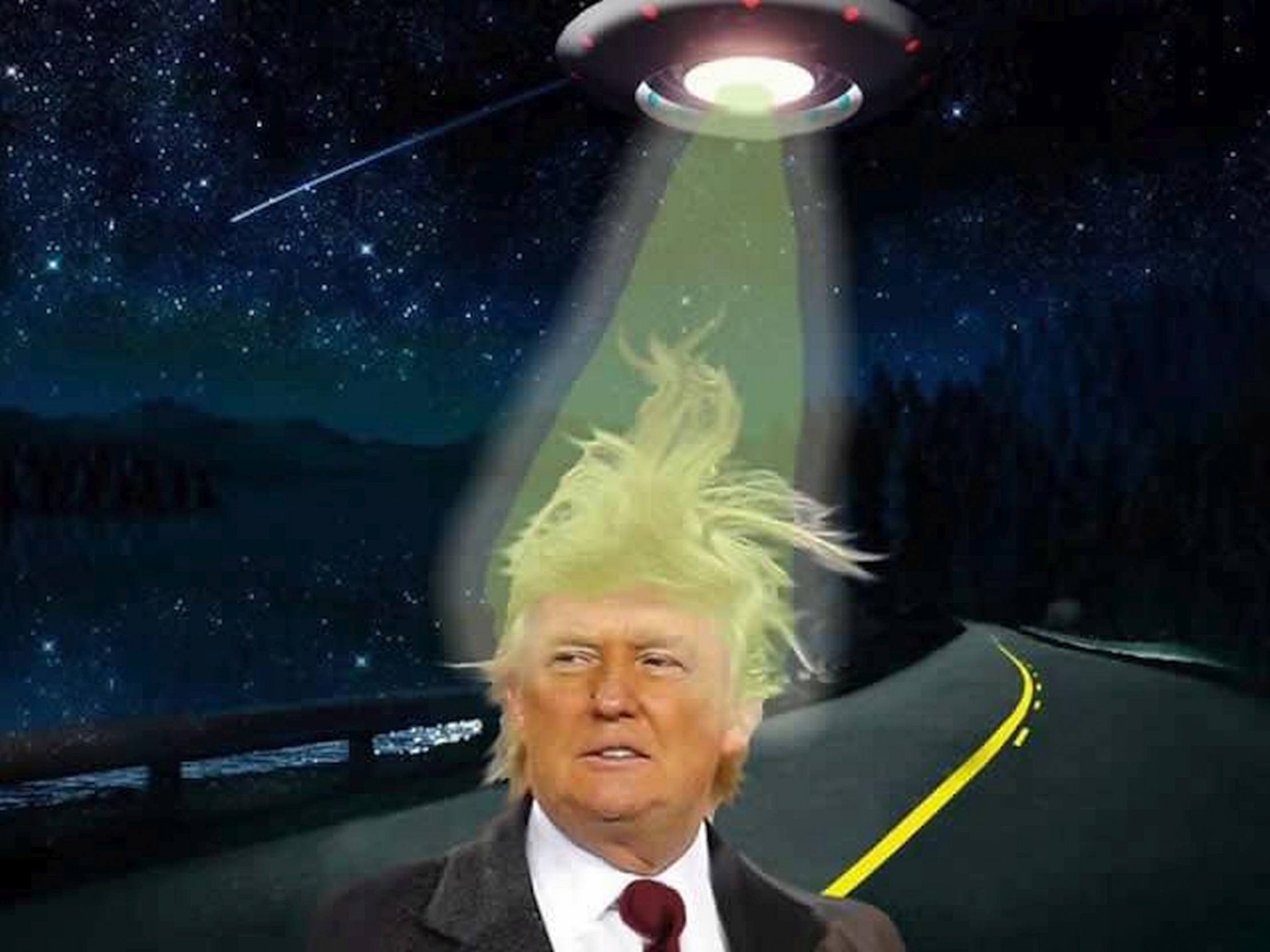 High Quality Trump UFO space cadet fantasy Blank Meme Template