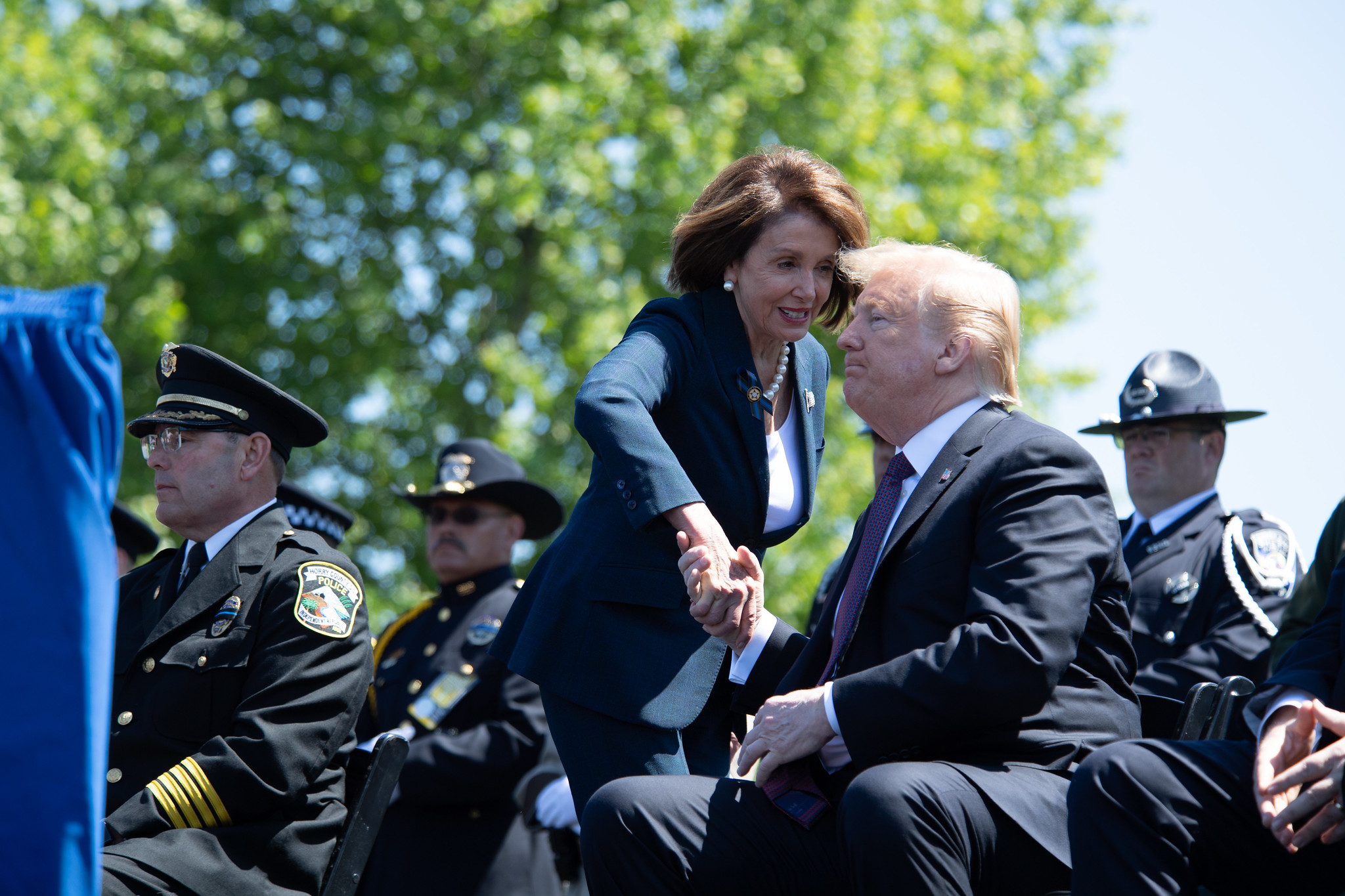 High Quality Pelosi Trump handshake Blank Meme Template