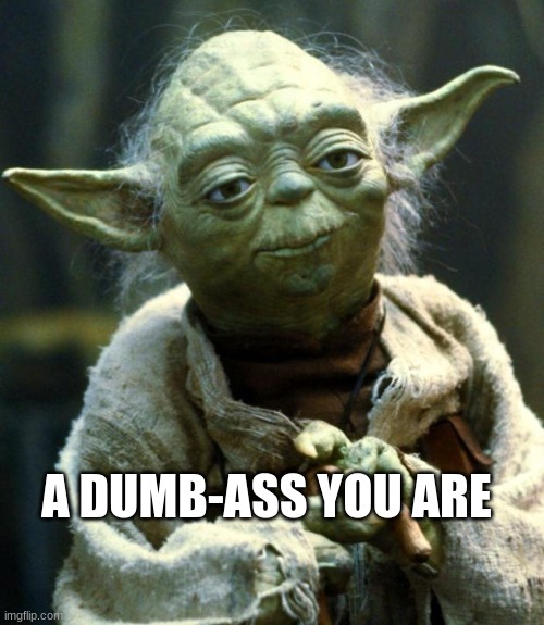 Yoda | A DUMB-ASS YOU ARE | image tagged in memes,star wars yoda | made w/ Imgflip meme maker