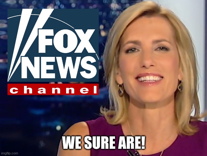 Laura Ingraham Fox News | WE SURE ARE! | image tagged in laura ingraham fox news | made w/ Imgflip meme maker