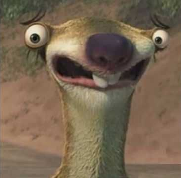 High Quality Sid the Sloth Yikes Blank Meme Template