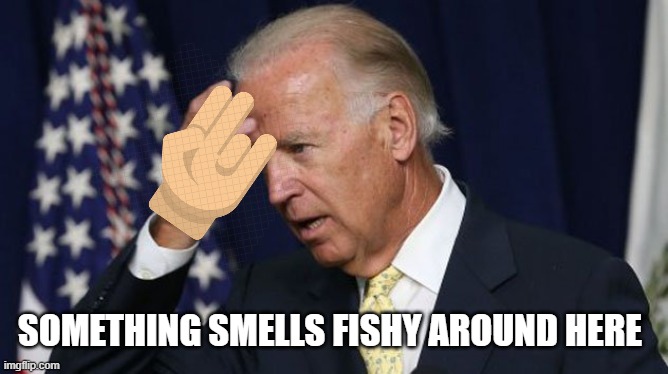 Joe Biden Fishy | SOMETHING SMELLS FISHY AROUND HERE | image tagged in joe biden worries,joe biden,creepy joe biden,creepy uncle joe | made w/ Imgflip meme maker