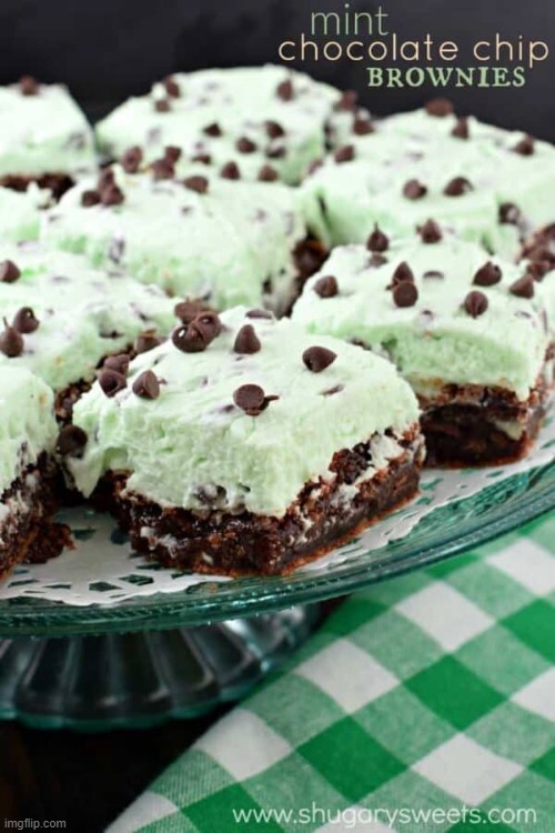 Mint Fudge Chocolate Chip Brownies | made w/ Imgflip meme maker