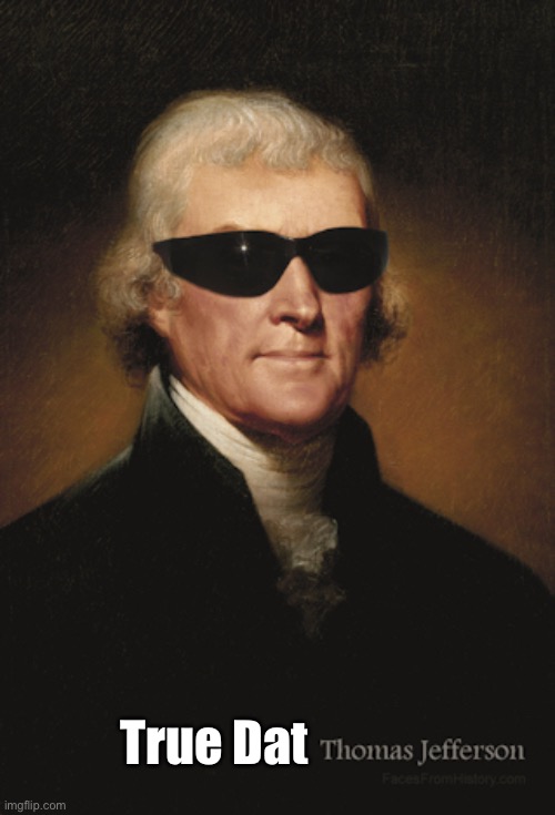 Thomas Jefferson  | True Dat | image tagged in thomas jefferson | made w/ Imgflip meme maker