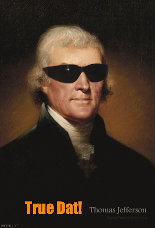 Thomas Jefferson  | True Dat! | image tagged in thomas jefferson | made w/ Imgflip meme maker