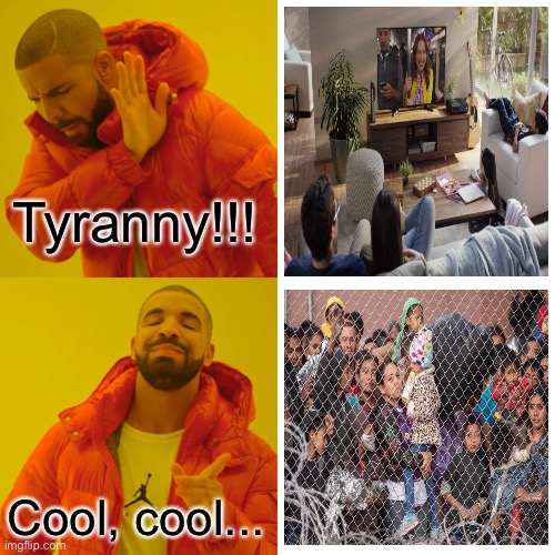 I guess it’s all about perspective. And convenience, let’s not forget convenience | Tyranny!!! Cool, cool... | image tagged in memes,drake hotline bling,tyranny,covid-19,hypocrisy | made w/ Imgflip meme maker
