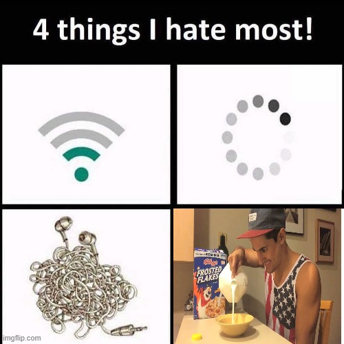 4 things I hate the most | image tagged in 4 things i hate the most | made w/ Imgflip meme maker