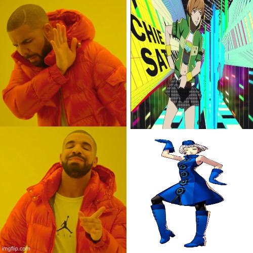 Elizabeth > Chie | image tagged in persona | made w/ Imgflip meme maker