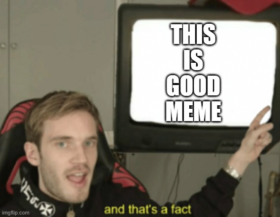 and that's a fact | THIS IS GOOD MEME | image tagged in and that's a fact | made w/ Imgflip meme maker