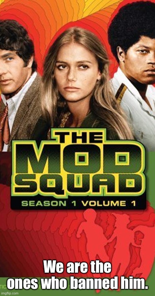 The Mod Squad | We are the ones who banned him. | image tagged in the mod squad | made w/ Imgflip meme maker