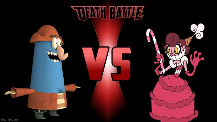 Captain K'nuckles or baroness von bon bon | image tagged in death battle,flapjack,cuphead,memes | made w/ Imgflip meme maker