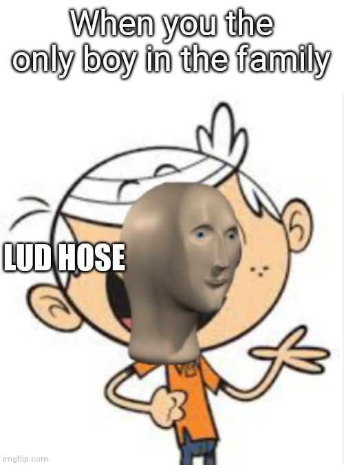 The lud house | When you the only boy in the family; LUD HOSE | image tagged in meme man | made w/ Imgflip meme maker