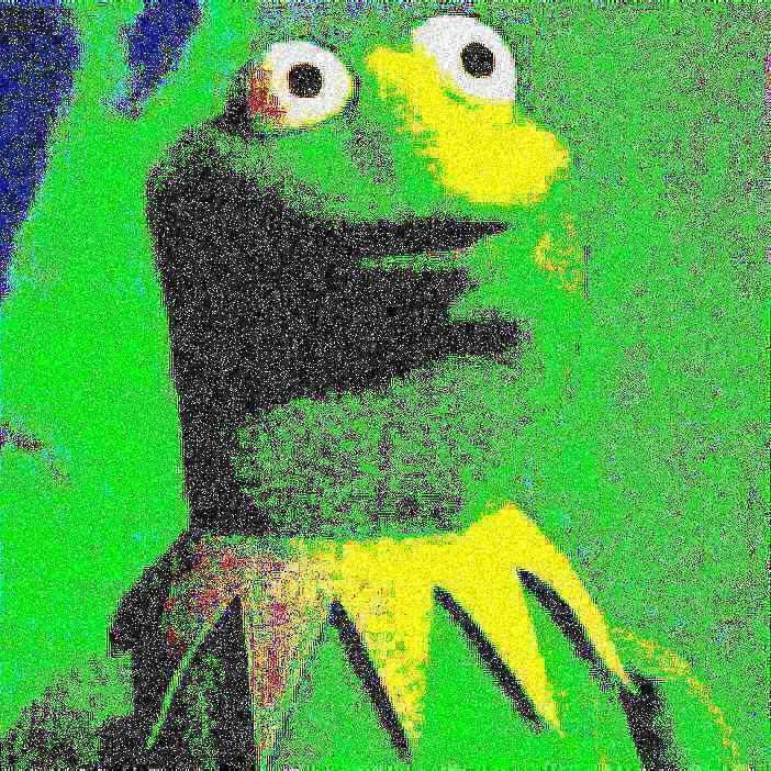 High Quality Kermit Deep Fried Blank Meme Template