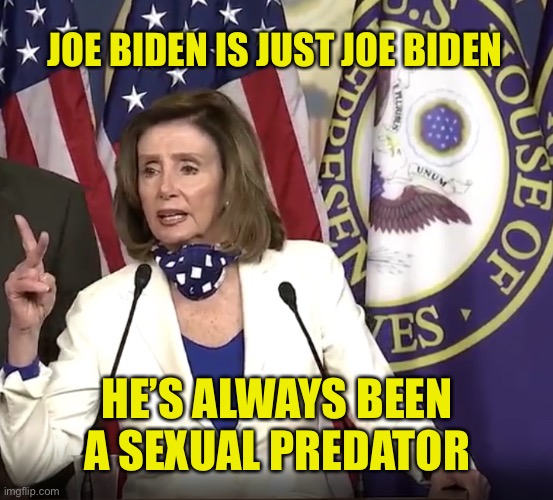 Joe Biden Has Always Been A Sexual Predator | JOE BIDEN IS JUST JOE BIDEN; HE’S ALWAYS BEEN A SEXUAL PREDATOR | image tagged in pelosi explains,nancy pelosi,joe biden,tara reade,memes,democrats | made w/ Imgflip meme maker