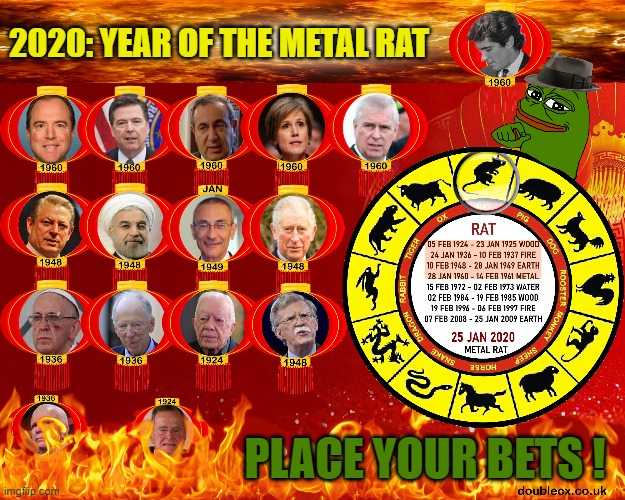 Drain the swamp | 2020: YEAR OF THE METAL RAT; PLACE YOUR BETS ! | image tagged in james comey,adam schiff,john podesta,pope francis,jfk,rats | made w/ Imgflip meme maker