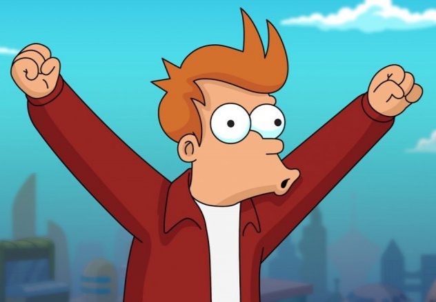 Celebrating Fry Blank Meme Template