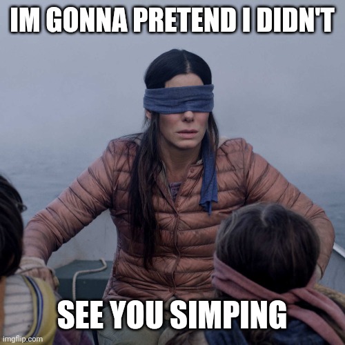 Bird Box | IM GONNA PRETEND I DIDN'T; SEE YOU SIMPING | image tagged in memes,bird box | made w/ Imgflip meme maker