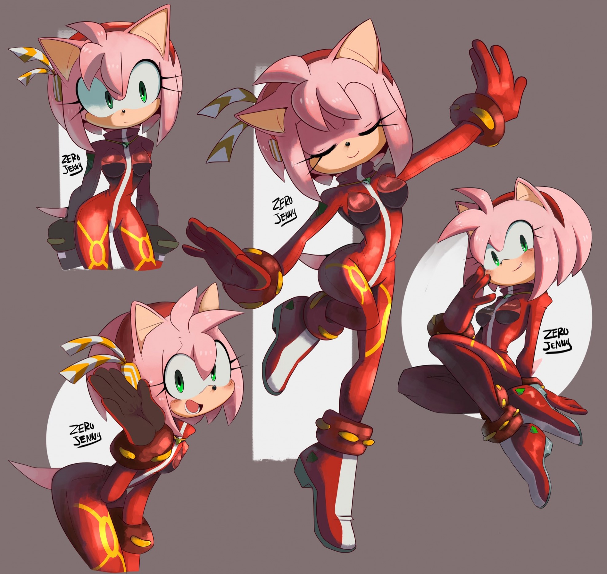 High Quality Amy Rose… Asuka style or 02 style…? Blank Meme Template