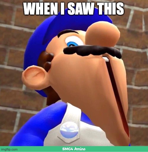 smg4's face | WHEN I SAW THIS | image tagged in smg4's face | made w/ Imgflip meme maker