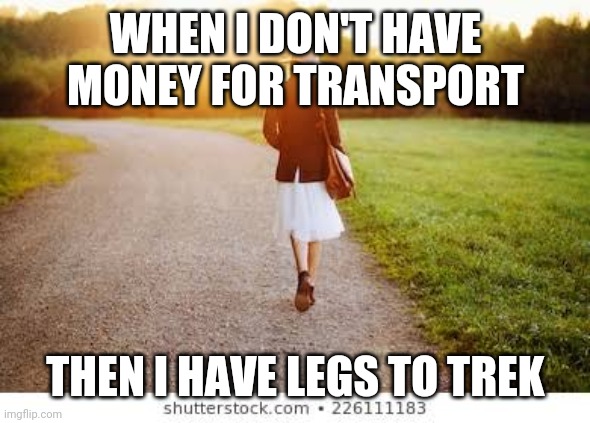 When the availability is not available | WHEN I DON'T HAVE MONEY FOR TRANSPORT; THEN I HAVE LEGS TO TREK | image tagged in star trek | made w/ Imgflip meme maker