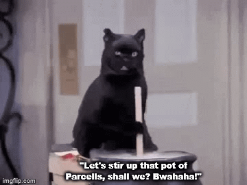 "Let's stir up that pot of Parcells, shall we? Bwahaha!" | image tagged in gifs | made w/ Imgflip video-to-gif maker