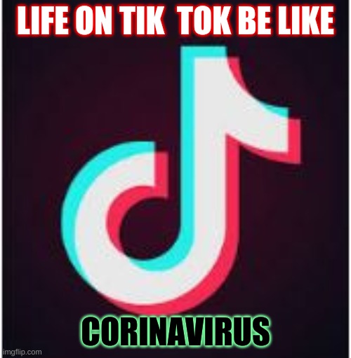 Tik Tok | LIFE ON TIK  TOK BE LIKE; CORINAVIRUS | image tagged in tik tok | made w/ Imgflip meme maker