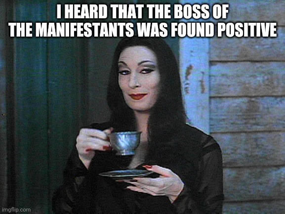 Karma got Karen. | I HEARD THAT THE BOSS OF THE MANIFESTANTS WAS FOUND POSITIVE | image tagged in better than karma | made w/ Imgflip meme maker